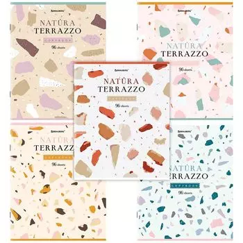 тетрадь BRAUBERG Natura Terrazzo А5 96л скоба клетка