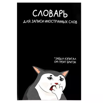 тетрадь для записи иностранных слов Котф мемы 24л А5 65 г/кв.м белый офсет мягкий переплёт скоба