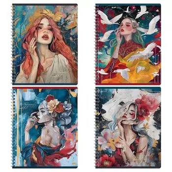 тетрадь GREENWICH LINE Impressive 48л А5 70г/кв.м клетка на гребне soft-touch ламинация тиснение фол