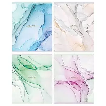 тетрадь GREENWICH LINE Marbler 48л А5 70г/кв.м клетка матовая ламинация тиснение фольгой