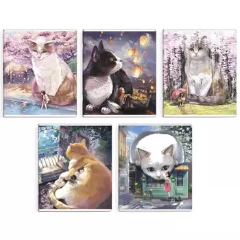 тетрадь Котики 48л клетка