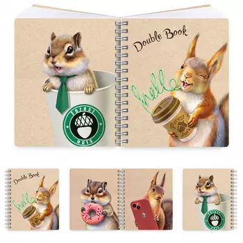 тетрадь Лесной офис А5 100л гребень линия/клетка