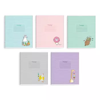 тетрадь Мечты животных 24 л А5+ 60 г/кв.м линия мягкий переплёт скоба