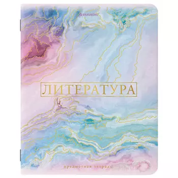 тетрадь предметная 48л BRAUBERG Pastel SoftTouch Литература А5 линия