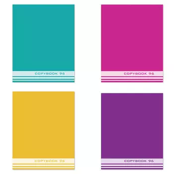 тетрадь STAFF Эконом N2 Однотонная А5 96л клетка офсет обложка картон микс цвета