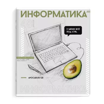 тетрадь Яркие детали Информатика 48 л А5+ 60 г/кв.м клетка мягкий переплёт скоба