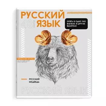 тетрадь Яркие детали Русский язык 48 л А5+ 60 г/кв.м линейка мягкий переплёт скоба