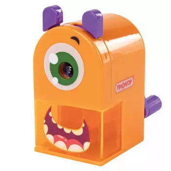 точилка ПИФАГОР Монстрик механическая оранжевый пластик