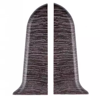 торцевые (пара) для плинтуса ИДЕАЛ Классик 55 Венге темный ПВХ