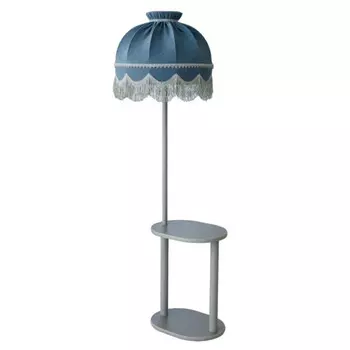 торшер ЭРКАДО Тиффани Е27 60Вт овал с абажуром голубой