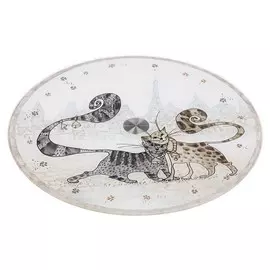 тортовница AGNESS Котики 32х3см вращающаяся стекло