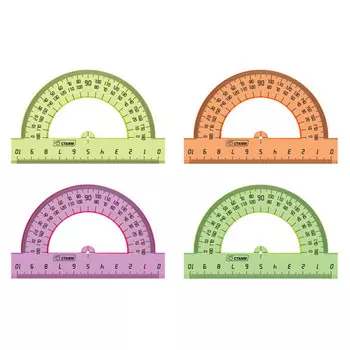 транспортир СТАММ 10см неон пластик в асс-те