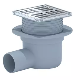 трап АНИПЛАСТ горизонтальный 100х100мм слив 50мм пластик сухой затвор