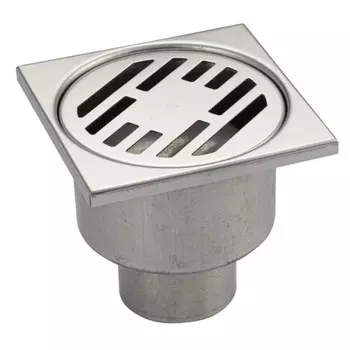 трап вертикальный 100x100мм слив 50мм нерж. сталь