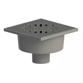 трап вертикальный 150х150 слив 50мм пластик нерж решетка гидрозатвор