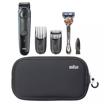 триммер BRAUN BT3940TS Blue+бритва Gillette аккум. 2нас.