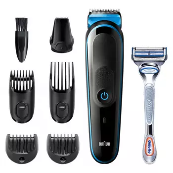 триммер BRAUN MGK3242+бритва Gillette+1кас аккум. 5 насадок