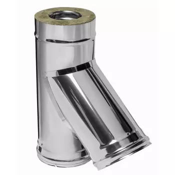 тройник дымохода с изоляцией угол 135 град Ф120х200мм AISI 430