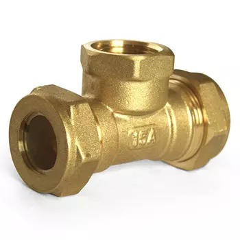 тройник переходной STAHLMANN (F) 20х3/4х20 ВР для соединения 2 гофр труб 20А с 3/4" Easy Fix латунь