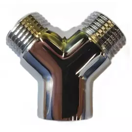 тройник Y образный 1/2" ВР/НР/НР латунь резьба хром