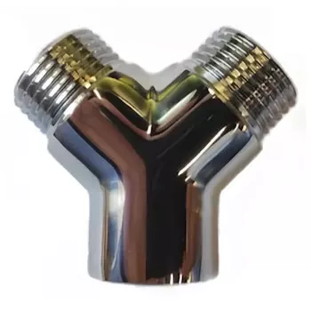 тройник Y образный 1/2" ВР/НР/НР латунь резьба хром