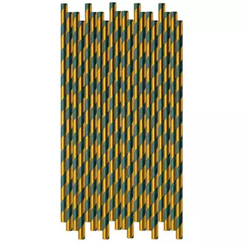 трубочки для напитков APOLLO Teatro 20шт 20см бумага золото,зеленый