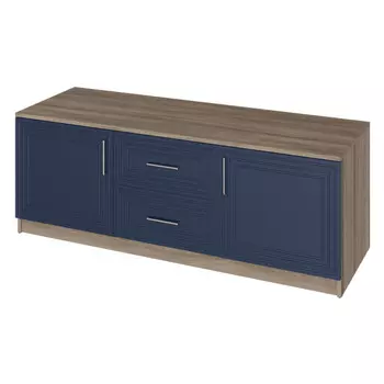 тумба 2 двери 2 ящика Trisha Base 511x1400x400мм МДФ/ЛДСП глубокий синий/дуб чанкли