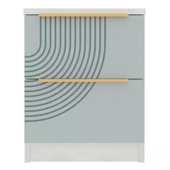 тумба 2 ящика Орион 511x400x400мм МДФ/ЛДСП шарли бриз/дуб харбор белый