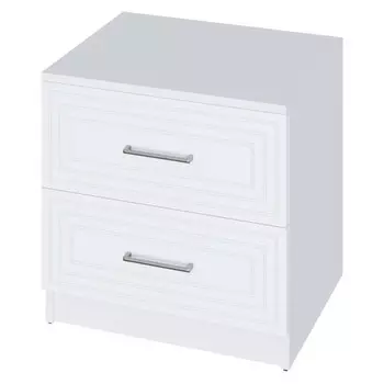 тумба 2 ящика Trisha Base 511x400x400мм МДФ/ЛДСП белый мат/белый шагрень
