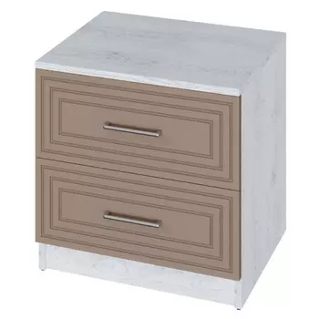 тумба 2 ящика Trisha Base 511x400x400мм МДФ/ЛДСП латте фактур/дуб харбор
