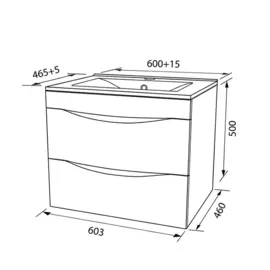 тумба б/раковины подвесная IDDIS Cloud 60см белая