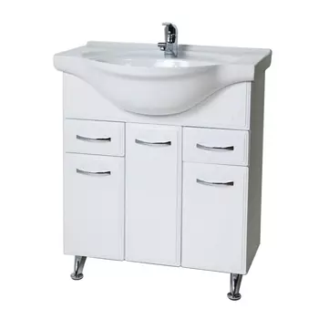 тумба без раковины напольная АКВАЛЬ Эмили 75 см белая