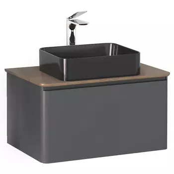 тумба без раковины подвесная RAVAL Morelle 80см трюфель антрацит
