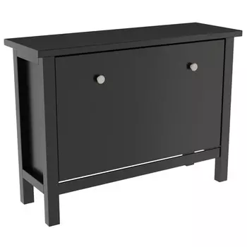 тумба для обуви Кантри 1058х300х578мм черный сосна