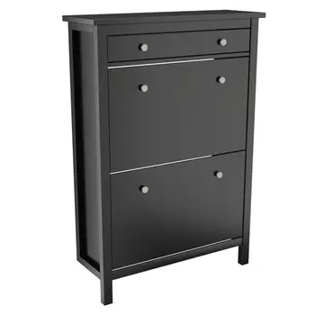 тумба для обуви Кантри 890х300х1270мм черный сосна