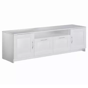 тумба под ТВ СИРИУС 2 двери и 2 ящика 1560x471x412мм белая ЛДСП