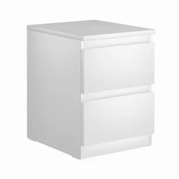 тумба прикроватная МАЛЬТА 2 ящика 403x540x480мм белая ЛДСП