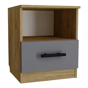 тумба прикроватная 1 ящик 404х426х522мм ЛДСП дуб крафт золотой/графит