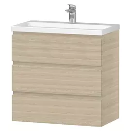 тумба с раковиной напольная AM.PM Gem S 75см 3 ящика светлый дуб