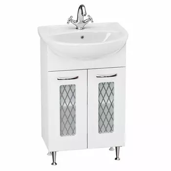 тумба с раковиной напольная GRADEONIKA Артемида 55 см матовое стекло