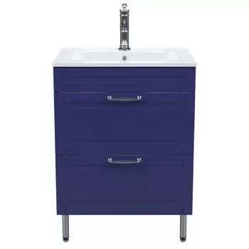 тумба с раковиной напольная IDDIS Oxford 60см с ящиками синий