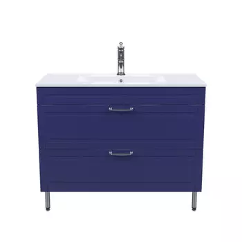 тумба с раковиной напольная IDDIS Oxford 100см с ящиками синий