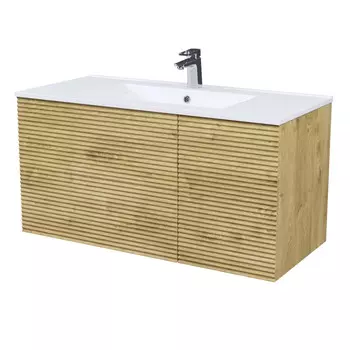 тумба с раковиной подвесная IDDIS Bild 100 см дуб светлый