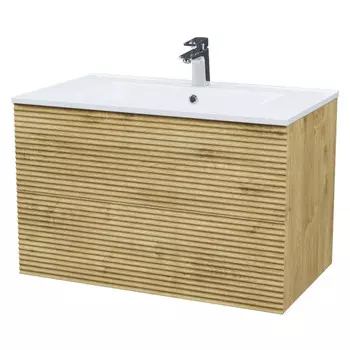 тумба с раковиной подвесная IDDIS Bild 80 см дуб светлый