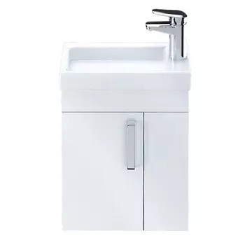 тумба с раковиной подвесная IDDIS Torr 40см полки с права белая