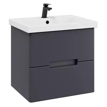 тумба с раковиной подвесная VANNIKA Fetto 60см серый софт тач