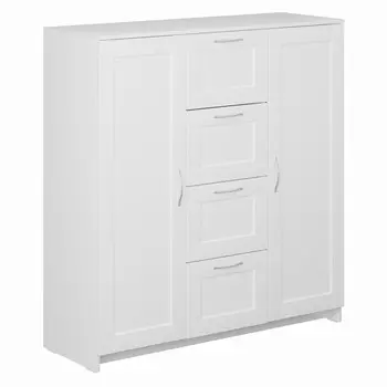 тумба СИРИУС 2 двери и 4 ящика 1171x1234x412мм белая ЛДСП