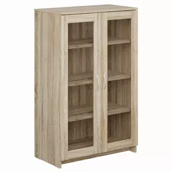 тумба СИРИУС 2 двери со стеклом 782x1234x412мм сонома ЛДСП