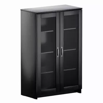 тумба СИРИУС 2 двери со стеклом 782x1234x412мм венге ЛДСП