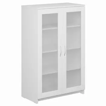 тумба СИРИУС 2 двери со стеклом 782x1234x412мм белая ЛДСП